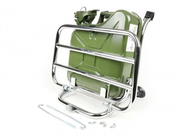 Front Rack, Fold Down Fa Italia, Chrome, Incl. 5litre Fuel Jerry Can