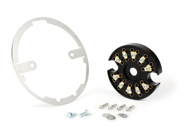 Mounting Ring For Headlight Incl. Distributor Moto Nostra Led Highpower  Ø=120mm  12v Dc (e9)  Lambretta Li (serie 3)