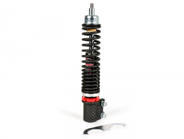 Schokbreker Voorkant Cif Carbon Sport Ht Verstelbaar, 240mm, Vespa Gt 125200, Gtl 125200, Gts 125300 (-2013, 2017-2022), Gtv 125300  Zwart