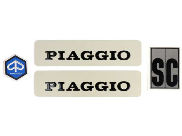 Lettering Set Frame Sc Aluminium, Black/blue Piaggio Ciao