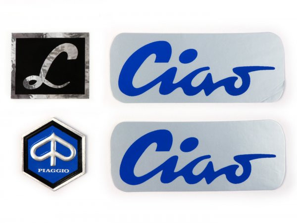 Lettering Set Frame Ciao Lusso Aluminium, Black/blue Piaggio Ciao Lusso