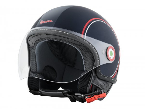 Helm -VESPA Jethelm Modernist- ABS- blauww rood wit- S (55-56 cm)