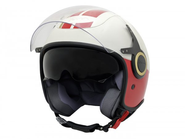 Helmet Vespa Open Face Helmet Vj Racing Sixties White Red Xs (5254 Cm)