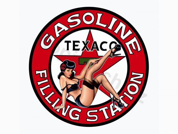 Sticker -Ø 90mm- ?texaco Pin Up?