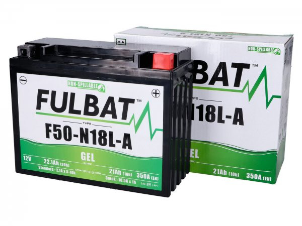 Scooter accu (Gel), onderhoudsvrij -FULBAT F50-N18L-A 12N18-3A, 12V 20Ah, 205x90x162mm