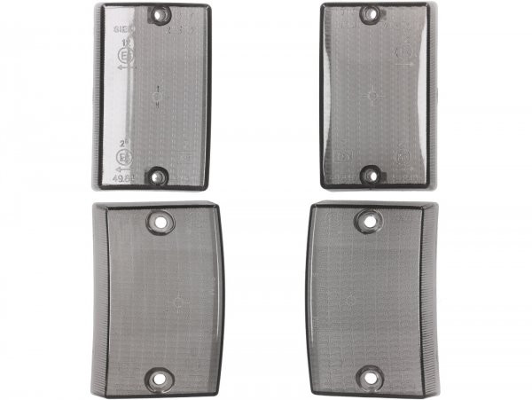 Knipperlichtglazen -SIEM Set van 4 stuks-  - zwart (getint/smoke)