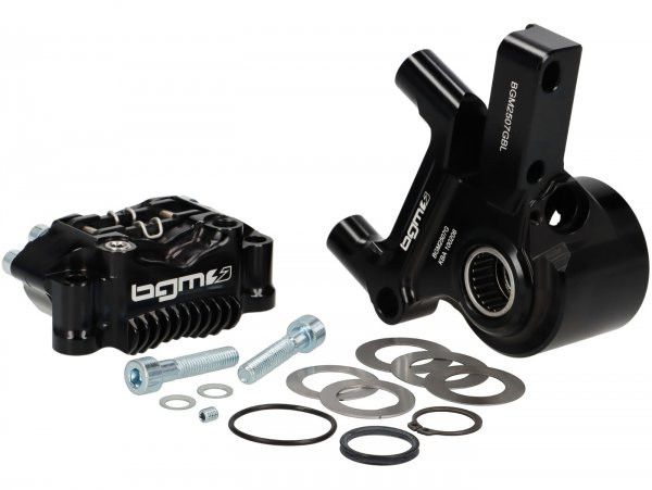 BremsTang voorkant incl. BremszangenAansluiting BGM Pro Sport (met TÜv Deliggutachten), Cnc Touring, 4kolben, Radiale Bevestiging   zwart