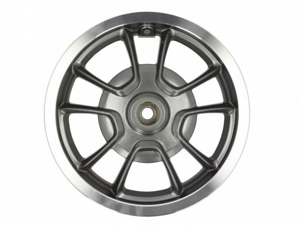 Velg achter, Anthraciet zilverner Rand piaggio 3.0012 Inch, Ø Remtrommel vervangen door 140mm