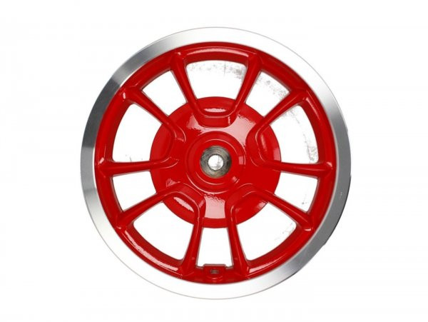 Velg Achter, Rood Zilverner Rand Piaggio 3.0012 Inch, Ø Remtrommel Vervangen Door 140mm