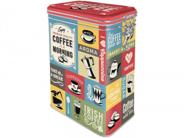 Kaffeedose, Aromadose -nostalgic Art- "coffee Collage" - 7.5x11x17.5cm (1.3l)