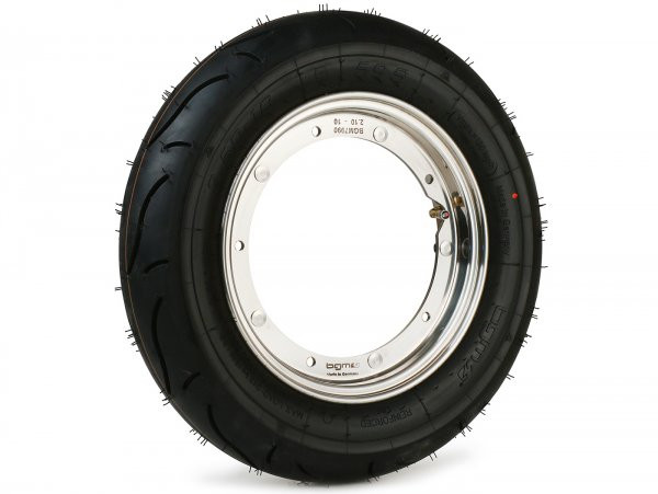 Komplettrad (band Fahrbereit Naar Velg Montiert) BGM Sport, Vespa Lang Frame Px, Sprint, Rally, Gt, Gtr, Ts, T4, Lml Star/stella 3.50  10 Velg Tt 59p (reinforced)  Velg Rvs 2.10 10  Poliert