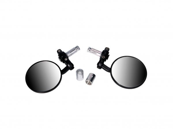 Stuureind spiegel Set Aluminium CNC -101 OCTANE- zwart rond