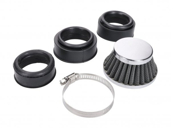 Luchtfilter -101 Octane- Powerfilter Shorty 44-54mm Chroom