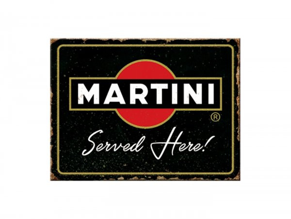 Magneet -nostalgic Art- "martini - Served Here" - 6x8cm