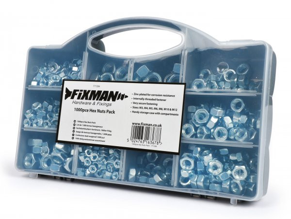 Muttern-sortimentkasten -oem- M5-m12, 1000-tlg.