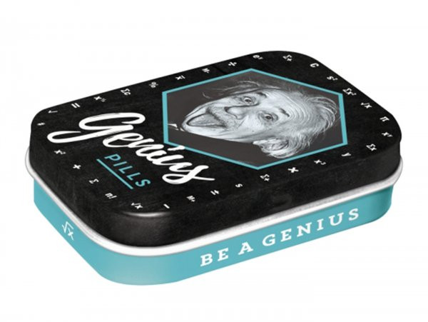 Pillendose -nostalgic Art- "einstein - Genius Pills" - 4x6x2cm