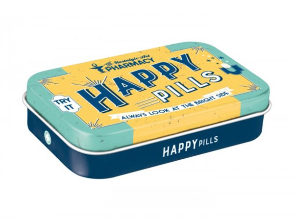 Pillendose, Xl -nostalgic Art- "happy Pills" - 6x9.5x2cm