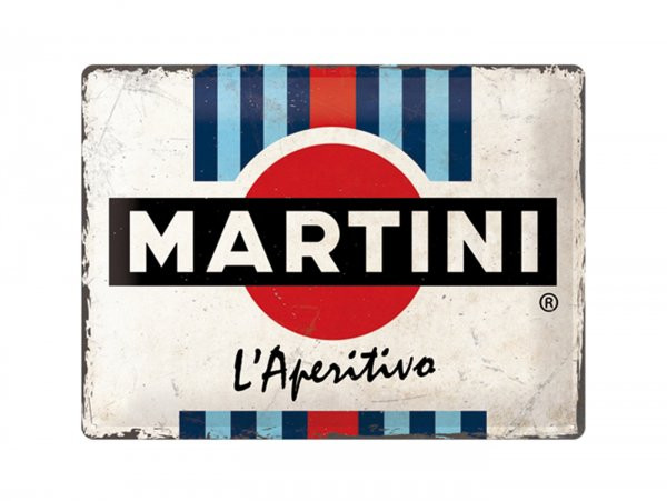 Reklameschild -nostalgic Art- "martini - L'aperitivo Racing Stripes", 30x40cm