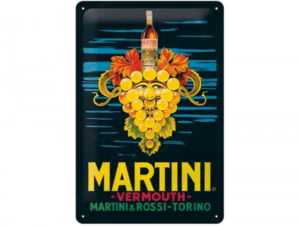 Reklameschild -Nostalgic Art- "Martini - Vermouth Grapes", 20x30cm