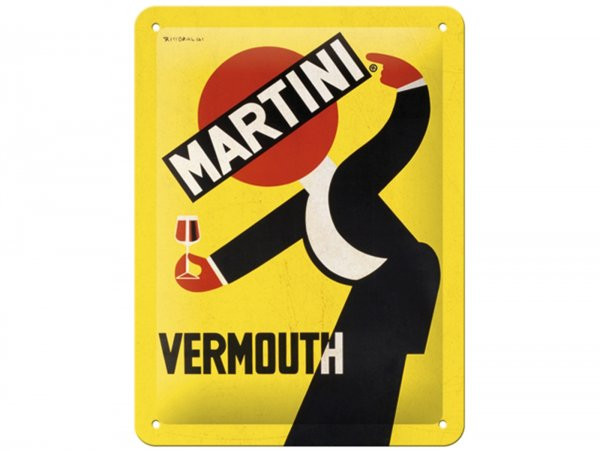 Reklameschild -nostalgic Art- "martini - Vermouth Waiter Yellow", 15x20cm