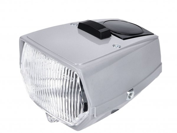 Koplamp Vierkant Grijs Met Schakelaar -101 Octane- Voor Brommer