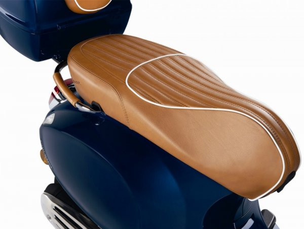 Buddy Piaggio "luxury" Duozitbank Leder, Hellbraun, Keder Wit
