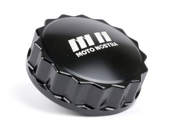 Tankdop moto Nostra, Cnc, zwart Glanzend (Aprilia, Vespa Modern, Piaggio)