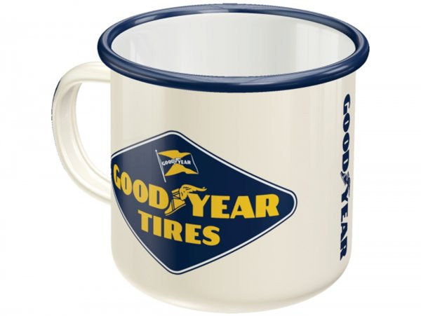Tasse - Emaille-Becher -Nostalgic Art- "Goodyear", Ø=8cm x 8cm, 360ml