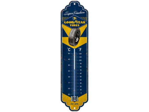 Thermometer -nostalgic Art- "goodyear - Super Cushion", 65x280mm
