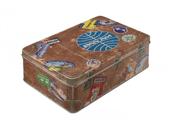 Vorratsdose, Vlak -nostalgic Art- "pan Op - Travel Stickers" - 23x16x7cm (2.5l)