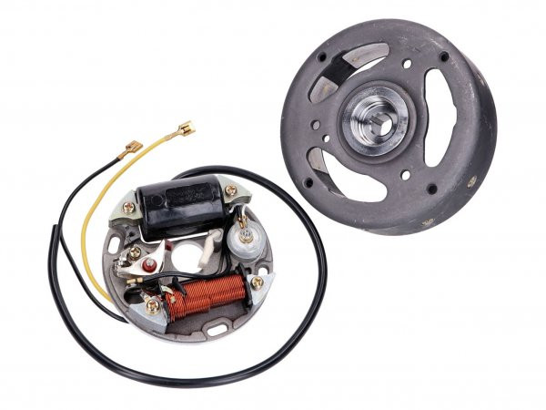 Ontsteking Stator, roodor Compleet 6V 17W rechtsdrehend -101 OCTANE