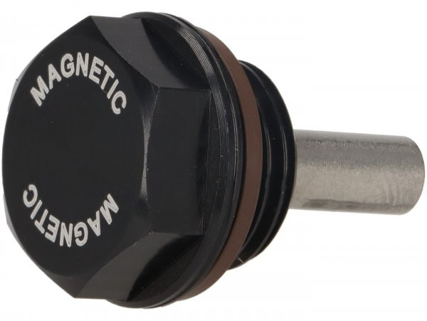 Oil Drain Plug Aluminium Gantergriff, Black Line  With Magnet And Gasket