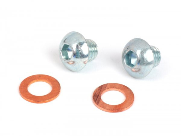 Oil Drain Plug Set Incl. Gaskets For Engine Case Malossi Vone/vrone Vespa Px