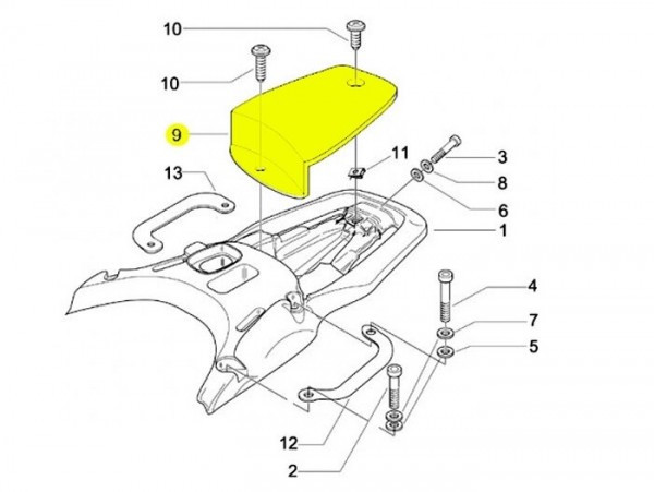 Abdeckkappe Gepäckbrücke Piaggio (vespa Modern)