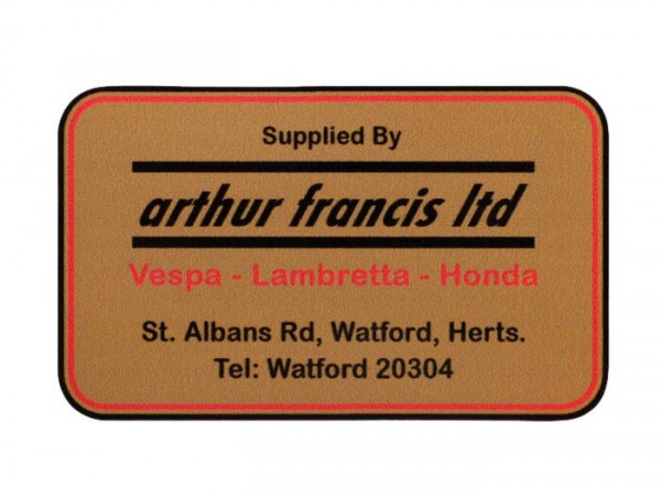 Sticker Lambretta Supplied By Arthur Francis 90x55mm