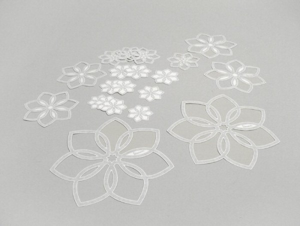 Sticker Set piaggio Blumen Vespa S  zilvern (Vespa Modern, Piaggio)