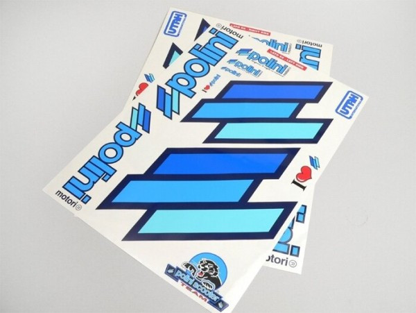Sticker Set Polini Team Polini 2x 297x420mm  Blue