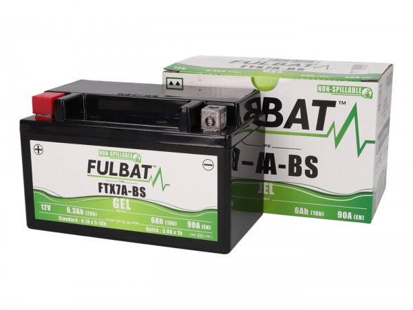 Battery (gel), Maintenancefree Fulbat Ftx7abs, 12v 6ah, 150x87x93mm