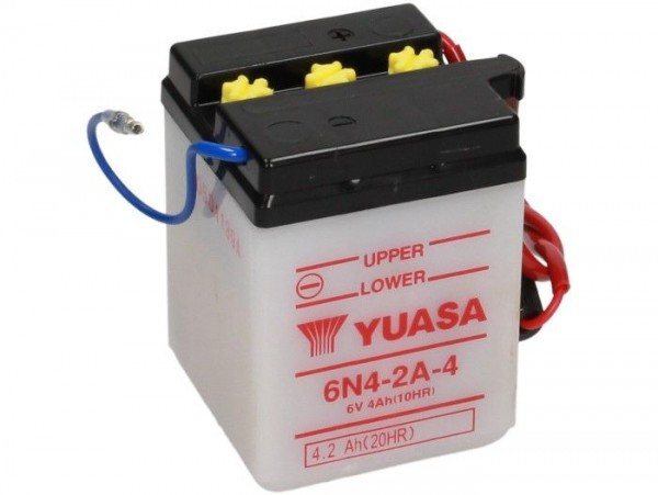 Scooter accu -Standard YUASA 6N4-2A-4-  - 71x71x95mm (zonder Säure)