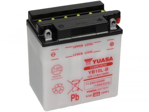Scooter accu -Standard YUASA YB10L-B-  - 135x90x145mm (zonder Säure)