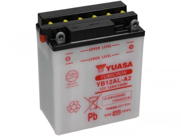 Battery Standard Yuasa Yb12ala(2)  165x80x135mm (without Acid)