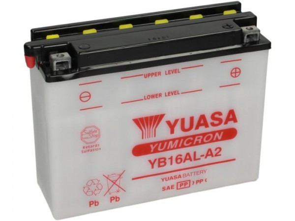 Battery Standard Yuasa Yb16ala2  207x72x164mm (without Acid)