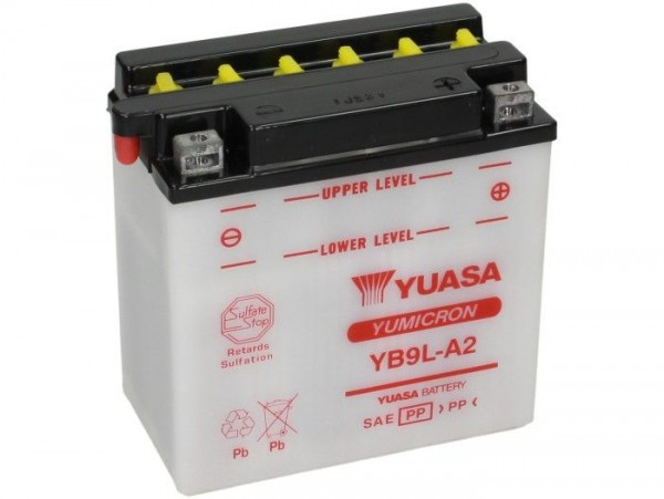 Battery Standard Yuasa Yb9la2  137x76x140mm (without Acid)