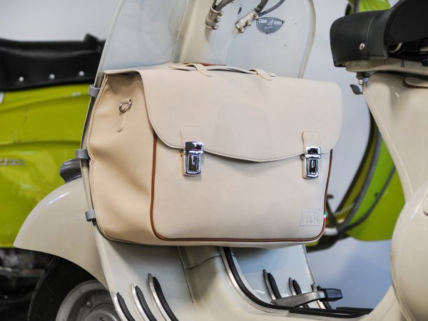 Leg Shield Bag, Leather, Inside, Beige M&r, Made In Italy