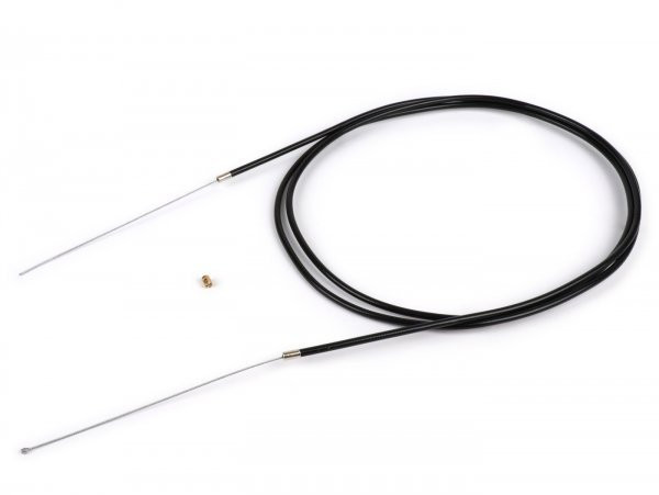 Universal Cable -BGM ORIGINAL, Ø=1.2mm X 2500mm, Hose= 2200mm, Fitting Ø=3mm X 3mm, PE Inner Liner, Plaited Cable, Black- Used As Throttle Cable