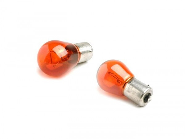 Light Bulbs Bau15s (pins Offset)  12v 21w  Set Of 2  Amber