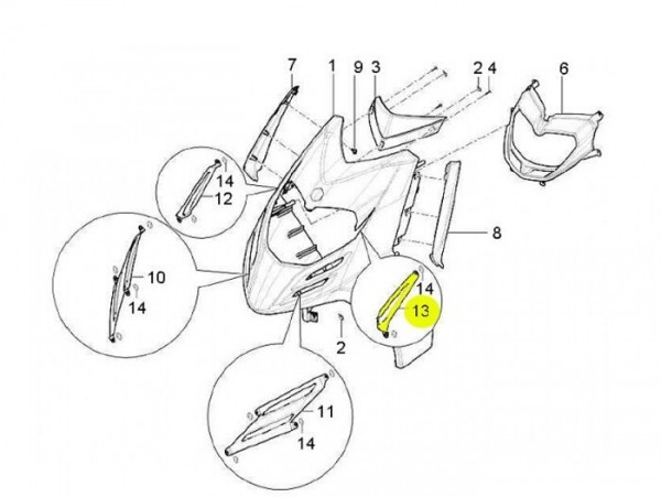 Cover For Headlight Lhs Piaggio
