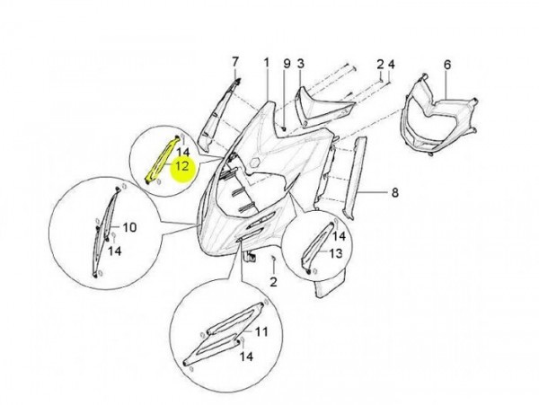 Cover For Headlight Rhs Piaggio