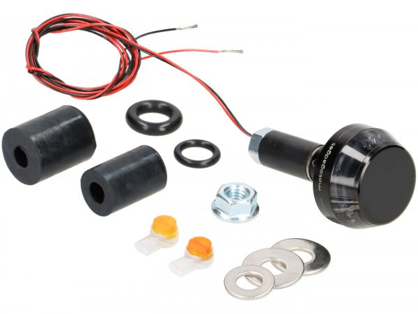 Indicator Black Tinted Motogadget Handlebar End Indicator M.blaze Disc  Black Anodised  Rhs