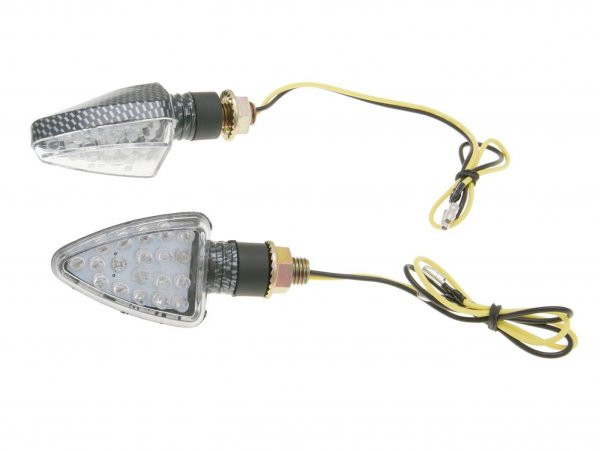 Indicator Set Led 101 Octane Mini Short  Carbon Look